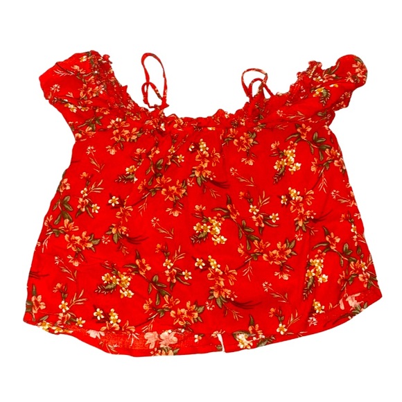 Button front off the shoulder top womans small - Picture 3 of 5